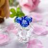 H&D HYALINE & DORA Blue Crystal Rose Flowers Figurines Ornament with Gift Box