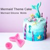 Mermaid Molds Silicone Mermaid Fondant molds Marine Theme Chocolate Polymer Clay Candy Soap Molds Mermaid Tail Seashell Coral Turtle Starfish Seahorse for Homemade Baking DIY