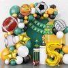 9 Pieces Sports Balloons, Football, Basketball, Baseball, Volleyball, Golf and Soccer Foil Balloon, Sports Birthday Number Mylar Foil Balloon, Sport Theme Birthday Party Supplies Decorations (5th)