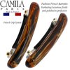Camila Paris CP3327 French Hair Barrette Clip for Girls, Gold Small Set of 2 Strong Hold Grip Hair Clips for Women, No Slip Rubberized Automatic Clasp Styling Girls Hair Accessories, Made in France