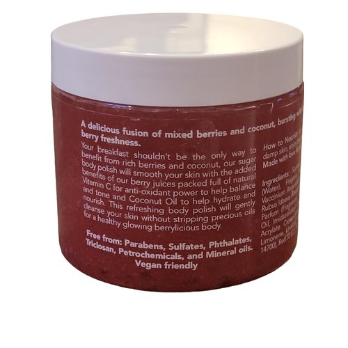 Australian Made Goodness, Berry Fusion (Raspberry, Blueberry, Coconut & Strawberry) Body Scrub Vegan Friendly