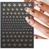 8 Sheets Metallic Nail Art Stickers Heart Nail Decals 3D Self-Adhesive Nail Art Supplies Luxury Heart Stars Gold Silver Nail Designs Stickers for Nail Decorations Manicure Accessories