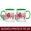 Kiss Lips Dripping Design Ceramic Mug, 11oz Coffee Cup with Romantic Valentine’s Day Theme, Fun Gift for Couples, Reusable Eco-Friendly Tea Mug for Hot Beverages, Unique Anniversary, Wedding-Love Gift