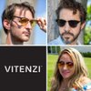 VITENZI Bifocal Sunglasses for Men and Women Semi Rimless Browline Reading Readers - Tivoli in Matte Black 2.75