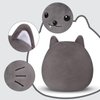 Oiyaku Plush Pillow Soft Toys Plush Toys for Kids Cute cat Toy Kids Gift Toys for 3 4 5 6 7 8 9 10 12 Years Old Boys Girls Children Stuffed Animal for Room Living Room Decoration Gray Buck Teeth 10”