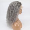 zigzag hair Afro Curly Human Hair Wig Grey 13x6 Lace Front Wigs Human Hair for Black Women Ash Curly Afro Wig Pre Plucked Hairline 150% Density with Baby Hair (14 Inch, Grey)