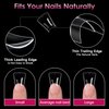 Clear Nail Tips krofaue Duck Nail Tips 240pcs Gel x Duck Nails Curved Nail Tips 12 Sizes Crystal Duck Feet Style Nail Tips Half Cover False Nails Wide French Nails with Box Extra Nail for Nail Salon