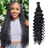 Human Braiding Hair Deep Wave Bulk Human Hair for Braiding No Weft Human Hair Bundles for Brainding Wet and Wavy Human Hair Extensions 1 Bundle 50g Micro Braiding Human Hair for Boho Braids 18 Inch