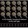 LED Bobo balloons10 PACKS,20 Inches with String Lights Helium Style Glow Bubble Balloons for Christmas Wedding Birthday Valentines Day Halloween Party Decorations (Pink)