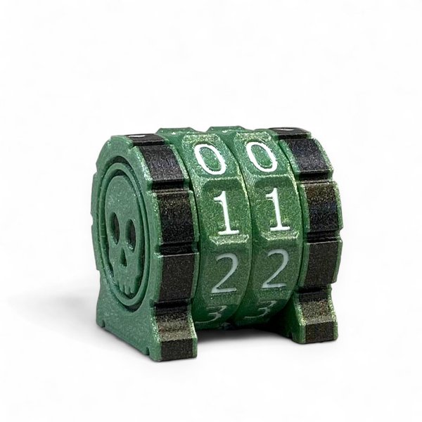 Life Counter - Game Counter - HP Tracker for TCG, CCG, TTRPG, Board Games, Card Games... (2 Green Rings+White Numbers)