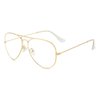 Classic Aviator Blue Light Glasses for Women Men, Metal Frame Clear Lens Eyeglasses (Gold)