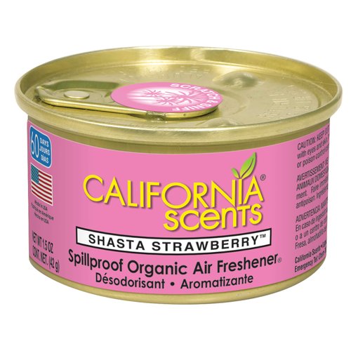 California Scents Spillproof Can Air Freshener Eco-Friendly Odor Neutralizer for Home, Car, & Much More, Shasta Strawberry, 1.5 oz, 12 Pack