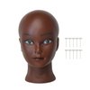 YTBYT Bald Mannequin Head Wig Head Professional Cosmetology Doll Head for Wig Making Displaying Wigs Eyeglasses with T-Pins (Brown Red)
