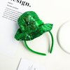 Doneace St. Patrick's Day Headbands for Kids Green Top Hat Headband Irish Sequin Shamrock Leprechaun Hat Hairband Irish Day Headpiece Hair Hoop Holiday Cosplay Costume Cute Hair Accessories 1Pcs