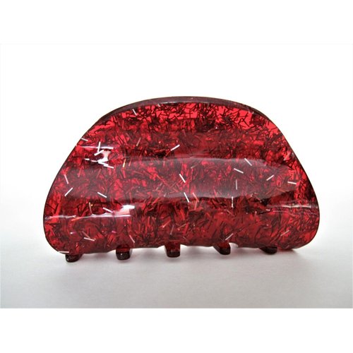 Generic Red colorful glitter marbled hair claw clip