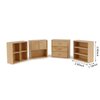 4PCS Miniature Furniture Set Wooden Cabinet Cupboard 1:12 Dollhouse Various Styles Decoration DIY Dollhouse Freely Combinable Furniture Kit Kitchen Bedroom Living Room Display Ornaments (Wood)