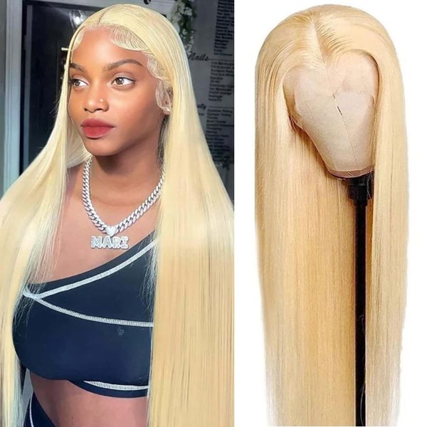 32 Inch 613 Lace Front Wig Human Hair 13x6 Transparent Lace 180 Density Blonde Lace Front Wigs Human Hair for Black Women Pre Plucked Color 613 Hd Lace Frontal Wig Straight Blonde Wig Human Hair