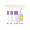 simplehuman Code E 60 Count, Genuine Custom Fit Liners, Drawstring Trash Bags in Dispenser Packs, 20 Liter / 5.3 Gallon, White