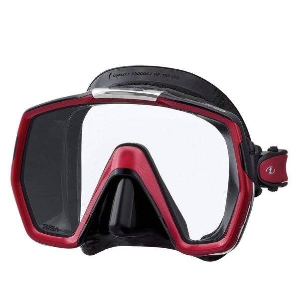 TUSA M-1001 Freedom HD Scuba Diving Mask, Black/Metallic Dark Red