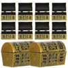 Gadpiparty 10pcs Mini Pirate Treasure Chests Plastic Chests with a Gold Finish Pirate Jewelry Box Games Toy Set Pirate Birthday Party Favors Supplies