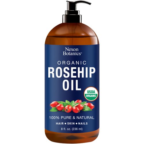 Nexon Botanics Organic Rosehip Oil for Face 8 fl oz - Gua Sha Oil - Facial Oil for Gua Sha Massage - Rose Hip Oil - Rosehip Seed Oil - Aceite de Rosa Mosqueta