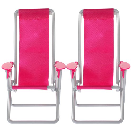 STOBOK 2PCS Miniature Folding Beach Chairs Mini Dolls House Furniture Plastic Beach Lounge Chairs Dollhouse Furniture Accessories