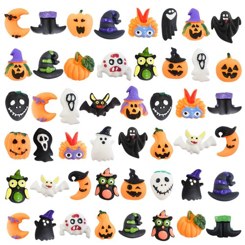 48 Pcs Halloween Mochi Squishy Toys,Mini Squishies Cute Squeeze Toy Stress Reliever Anxiety Packs for Kid Party Favors,Christmas Miniature (Halloween)