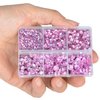 LPBeads 6400 Pieces Pink and Pink AB Hotfix Rhinestones Flat Back 5 Mixed Sizes Crystal Round Glass Gems with Tweezers and Picking Rhinestones Pen