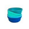 Re-Play Made in USA 12 Oz. Reusable Plastic Bowls, Pack of 4 Without Lid - Dishwasher and Microwave Safe Bowls for Snacks and Everyday Dining - Toddler Bowl Set 5.75" x 5.75" x 2", True Blue