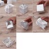 Tinksky 100pcs Wedding Candy Boxes Couple Design Luxury Lase Cut Party Wedding Favor Ribbon Candy Boxes Gift Box Table Decorations (White)