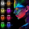 NewWay Luminous Neon Face & Body Paint Glow in the Dark Party Supplies MakeUp Cream Paint UV Light For Halloween Christmas 8 Color 0.7 fl oz x 16 Tubes