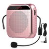 Portable Voice Amplifier with Wired Microphone Headset Rechargeable PA System Speaker Personal Microphone Speech Amplifier Power Amplifiers Loudspeaker for Teachers/Metting/Tour Guide (Rose Gold)