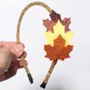 WRBAJIS Fall Maple Leaf Headband Glitter Fall Leaves Hair Bands Thanksgiving Hair Accessories for Women Girls Autumn Harvest Festival Party Supplies Orange Yellow