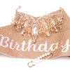 BAHABY Rose Gold Birthday Crowns for Women, It's My Birthday Sash & Rhinestone Birthday Tiara Set Princess Birthday Sash and Headbands for Women Girls Birthday Party Decorations
