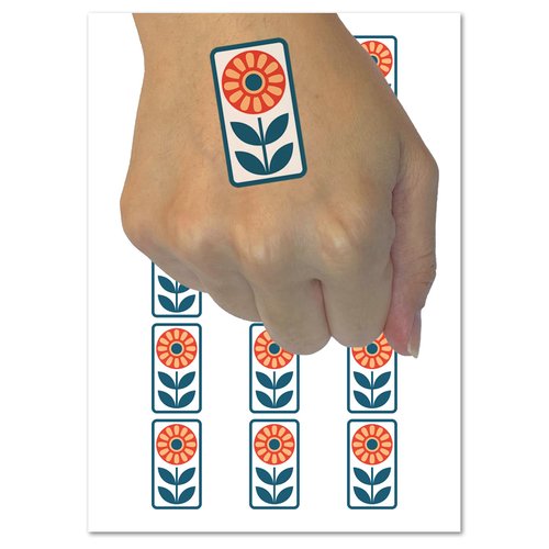 Scandinavian Sunflower Temporary Tattoo Water Resistant Fake Body Art Set Collection - 15 2" Tattoos (1 Sheet)