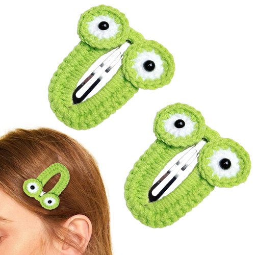 2 Pack Frog Hair Clips Green Plush Hairpin Stylish Frog Hair Accessories for Girls Cute Frog Hair Clips for Girls Frog Hair Clip Green Trendy Frog Hair Clips For Women Perfect for Girls and Toddlers