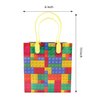 Tiny Mills Building Blocks Brick Party Favor Bags Treat Bags with Handles Birthday Party Goody Bags Candy Bags Pack of 12