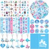 YYMYMGJ 110 PCS Ice Skating Skate Party Favors, Winter Ice Skating Skate Stickers Temporary Tattoos Slap Bracelets Keychains Badges Gift Bags Ice Skating Birthday Party Decorations Supplies for Kids