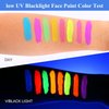 Glow UV Blacklight Face Paint Kit,Fluorescent Colors Body Face Paint Painting 8 Colors Bright Palette，Water Activated Makeup Eyeliner ,Halloween Party Washable for Kids Adult Body Paint Supplies