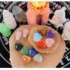 QINJIEJIE 10PCS Crystals Healing Crystals Heart Stones Rocks Thicken Hearts Rose Quartz Amethyst Love Crystal Gemstones Set Bulk Gifts Polished Chakra Stone Cute Pocket Reiki Balancing Mothers Gifts for Women