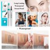 Microblading Eyebrow Pen, Eyebrow Pencil with 4-Prong Micro-Fork-Tip Applicator, Liquid Waterproof Eyebrow Pencil for Women Creates Natural Looking Brows Effortlessly (Light Brown)