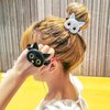 Women Cute Cat Rubber Bands Elastic Hair Bands Headwear for Girls Thick Thin Hair Lovely Hair Ties Accessories Ornaments（White/Black）