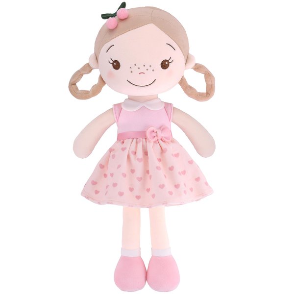 GAGAKU Baby Dolls for 1 Year Old Girls (16''),Soft Baby Doll,My First Baby Doll for 1 Year Old Birthday Gift,Christmas Plush Toys Gift for Toddler Kids Infants - Cherry Girl