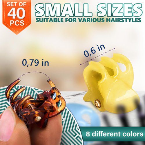 Mini Hair Clips for Hair Accessories for Women - 40Pcs Colorful Claw Clips for Thick Hair Accessories for Girls Hair Clips for Thick Hair Styling Accessories - Girl Hair Clip Makeup Hair Clips Plastic