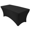 YOUR CHAIR COVERS Rectangular Spandex Table Covers 6ft Fitted Tablecloth Wedding Event Patio Table Decorations Elastic Fabric Stretch Table Covers for 6 ft Folding Table (Black)