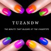 Short Press on Nails, Square Cat Eye Acrylic Nails Press ons Artificial Fake Nails Brown Full Cover False Nails with Designs Glossy Stick on Nails for Women 24 Pcs