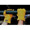 Water Resistant Leather Work Gloves, Grain Cowhide, Palm Patch, HydraHyde Technology, Medium (1201M)