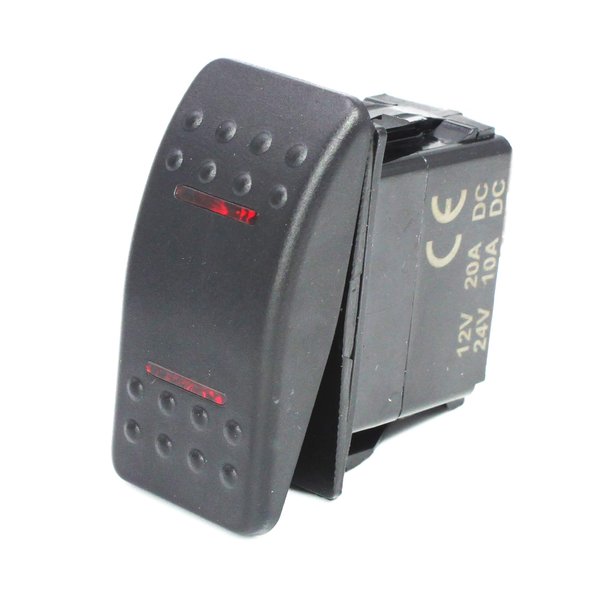 X-Haibei Waterproof Rocker Switch 12V 24V Spdt On-Off-ON 3 Position 4 Pin LED Light for Boat Car RV Trailer ATV (RED)