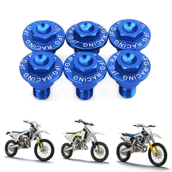 AnXin 6PCS Front Fork Guard Bolt Screws for TC50 TC65 TC85 TC125 TC250 TE125-300 TE250i TE300i TX125 TX300 FC250-450 FE250-501 FX350 FX450 FS450 701 Enduro Motorcycle - Blue