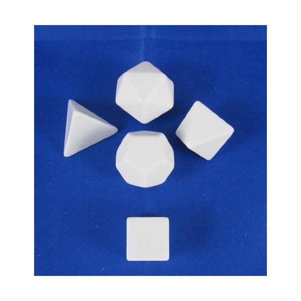 Koplow Games Platonic Blank Standard Dice Set of 5